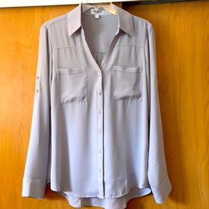 Gray long sleeve blouse